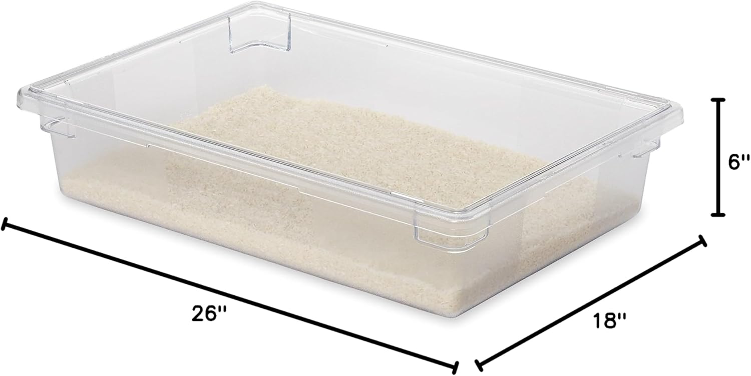 Rubbermaid Commercial Products Polycarbonate Food Storage Box/Tote 8.5 Gallon Clear for Restaurant/Kitchen/Cafeteria