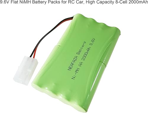 Miniatura 4 de NEAFAZA 9.6 V 2000 mAh NiMH RC Car Flat 8 Celdas AA Recargable Paquete de Batería Hobby con Conector Tamiya Estándar para Camión Monstruo RC, Tanque