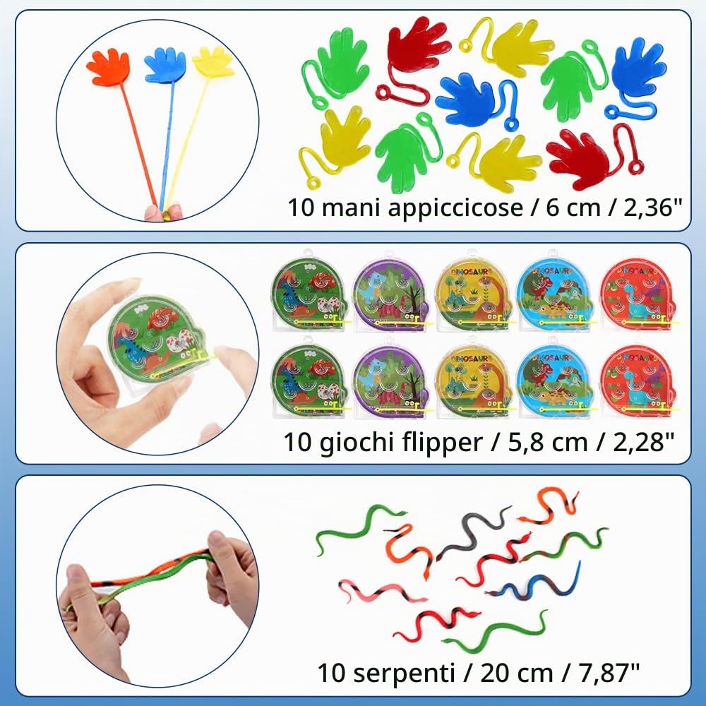 AmyBenton Gadget Compleanno Bambini, Regalini Compleanno Bambini Invitati, 120 pezzi Assortiti Accessori per Buste Feste Giocattolo, Giochi per feste di compleanno bambini