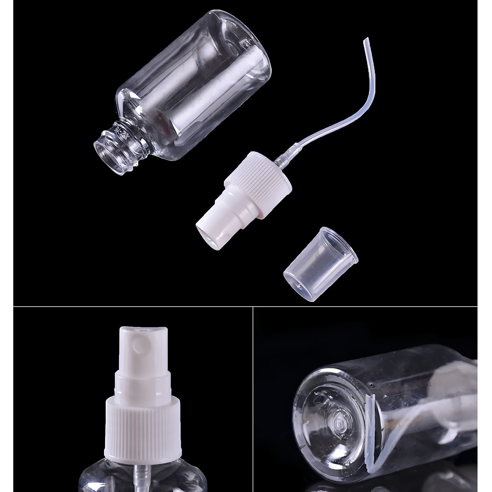 12 Pezzi 50ml Flaconi Spray in Plastica Nero 38MM x 99MM, Vuoti Bottiglie Spray Fine Nebbia Bottiglia da Viaggio, Flacone Spray Atomizzatore Vuoto con Pompa Nero, Profumo Sprayper