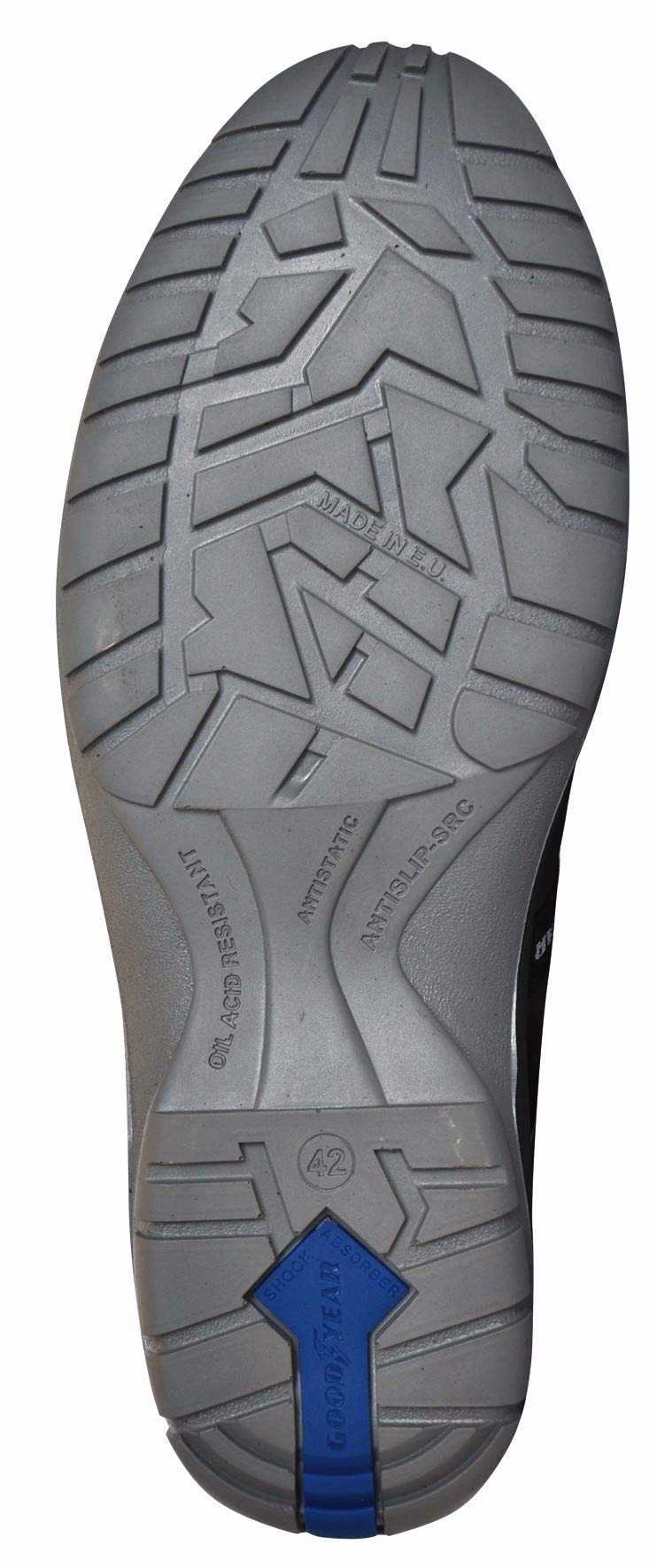 Goodyear G138/3052C - Zapatos de Seguridad Unisex S1P SRC - Piel Serraje Azul - Protección Composite - Antideslizante - Ideal para Trabajo Interior y Exterior - Talla 47