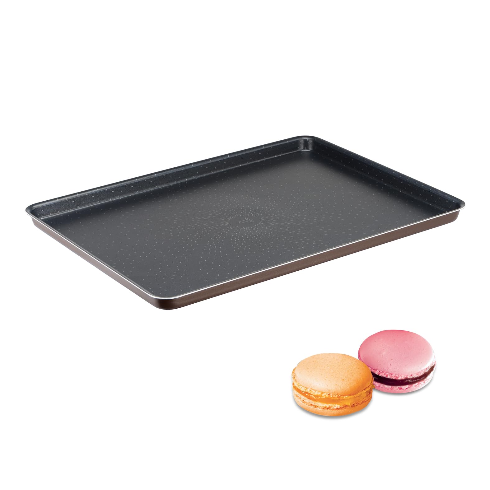 Tefal Success Plaque à pâtisserie 38x28 cm, Revêtement antiadhésif sûr, Aluminium 100% recyclé, Fabriqué en France, Chocolat J5547002