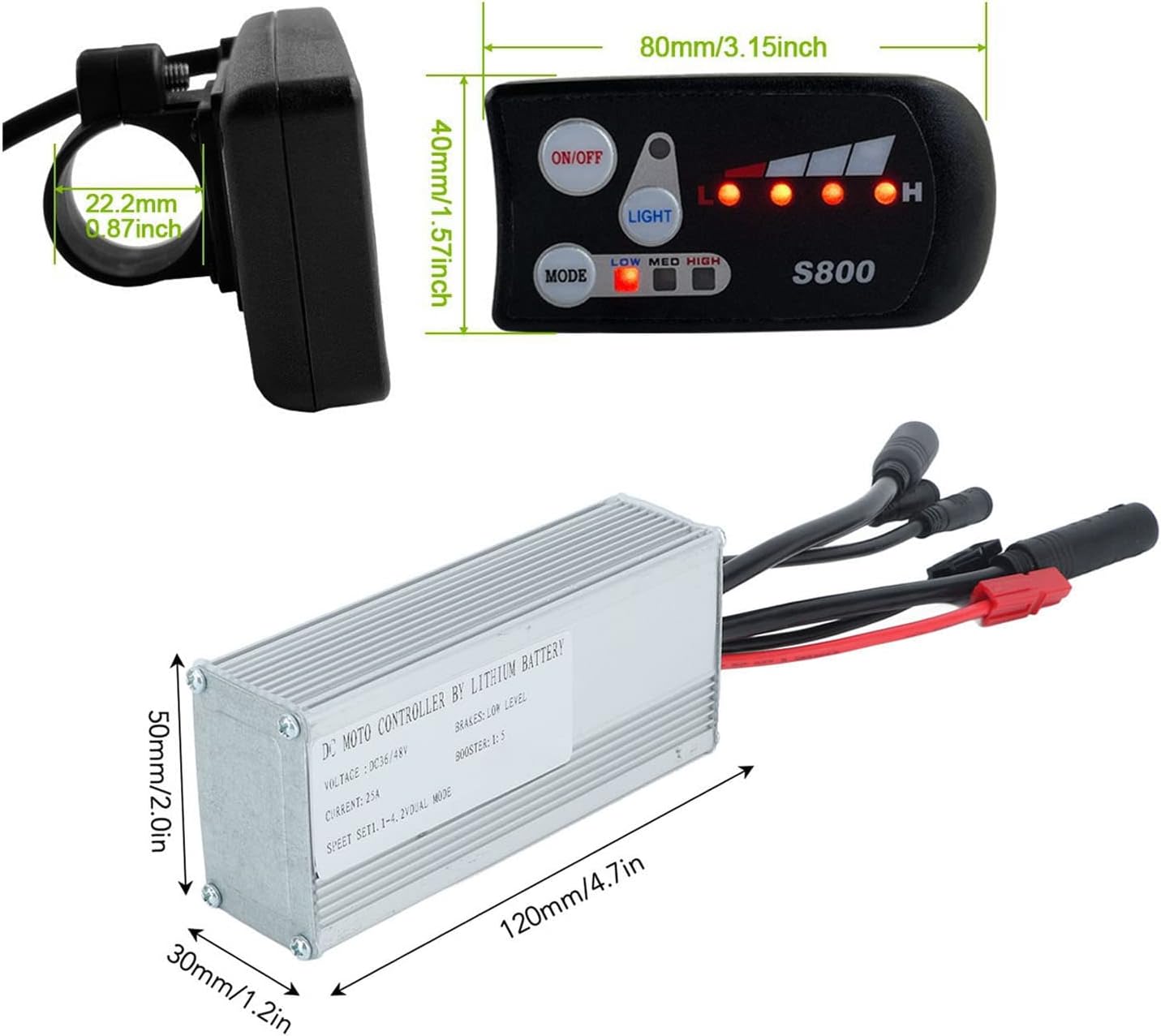 Dimensions of S800 Display and Controller