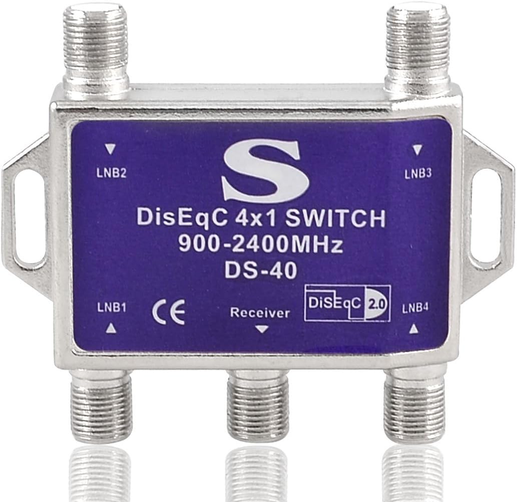 Switch 4X1 DiSEqC Satellite Dish FTA Receiver 4 in 1 500mA (SN: 7b3 ea3 cb0 1cf 458)