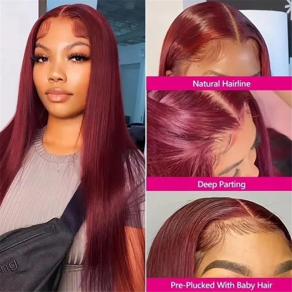 perücken HD Lace Frontal Echthaarperücke Gerade Perücke 13x4 Lace Front Echthaarperücken for Frauen 180 Hohe Dichte Perücke(26inches)