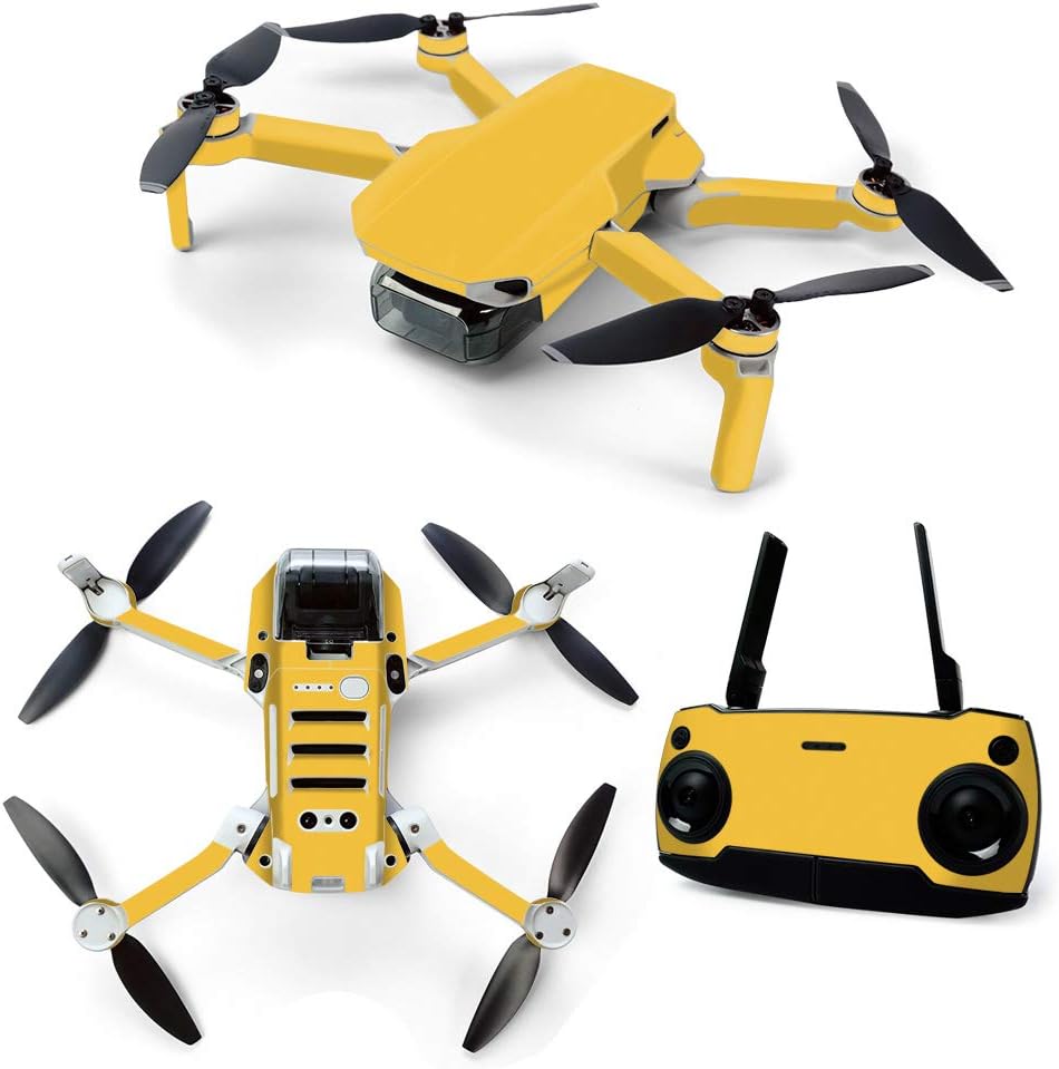 MightySkins Skin for DJI Mavic Mini Portable Drone Quadcopter - Solid Marigold | Protective, Durable, and Unique Vinyl Decal wrap cover | Easy To Apply, Remove, and Change Styles | Made in the USA (DJMAVMIN-Solid Marigold)
