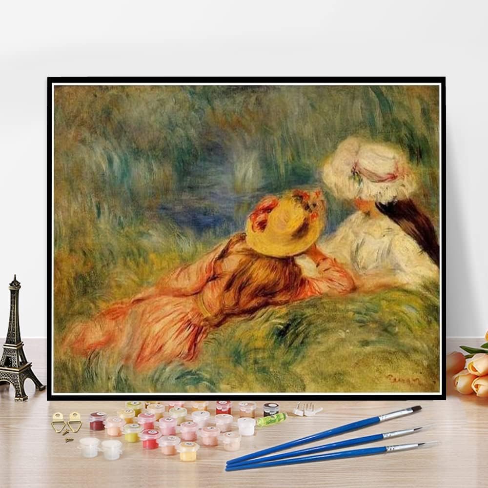 Paint by Numbers Kits for Adults and Kids Young Girls by The Water Painting by Auguste Renoir DIY Painting Paint by Numbers Kits On Canvas