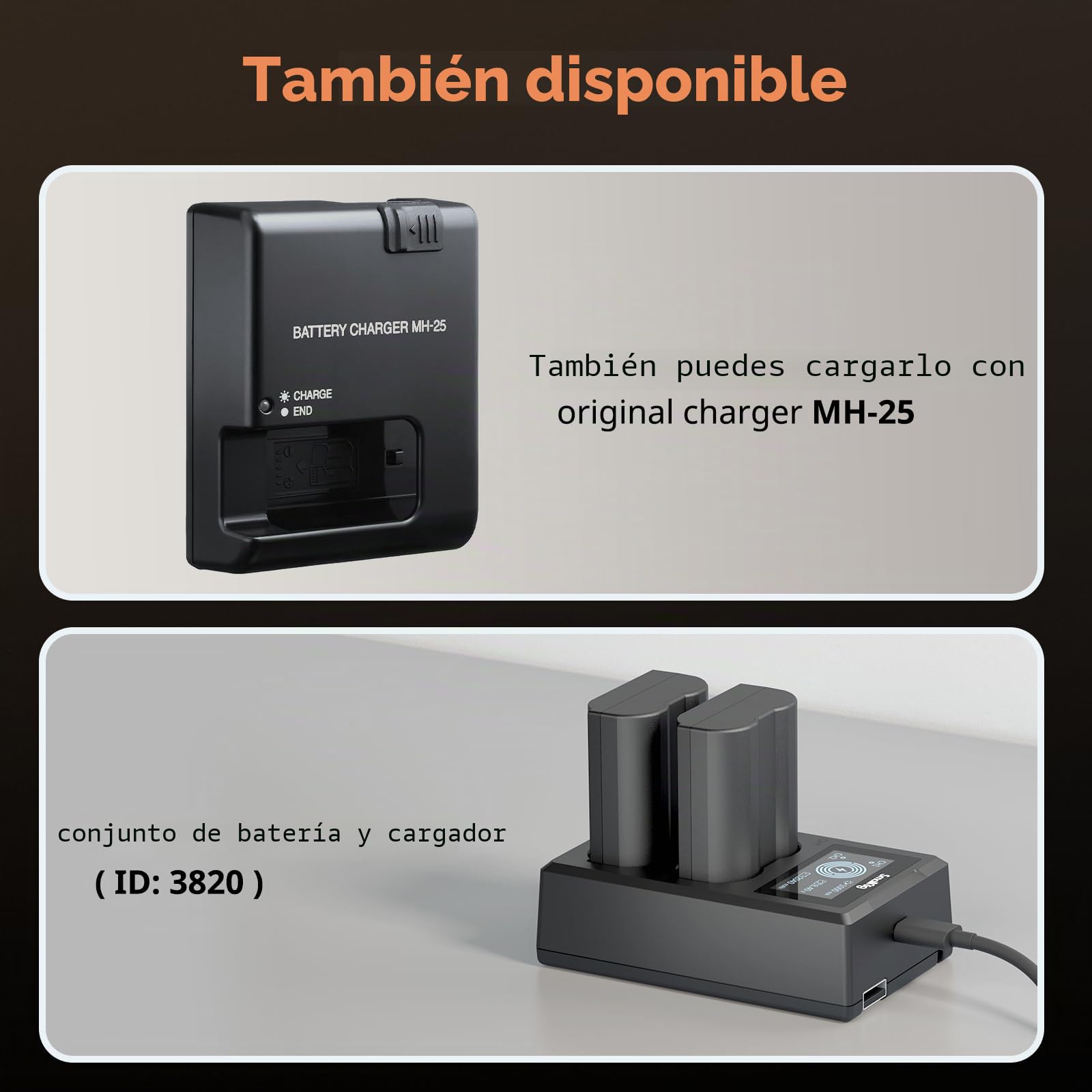 SMALLRIG Batería Compatible con EN-EL15C de 2400 mAh con Puerto USB-C para Nikon Cámara Z6 III, Zf, Z8, para Nikon Z7, Z6, Z7 II, Z6 II, Z5, D850, D810, D810A, D780, D750, D610, D500, Naranja – 4966