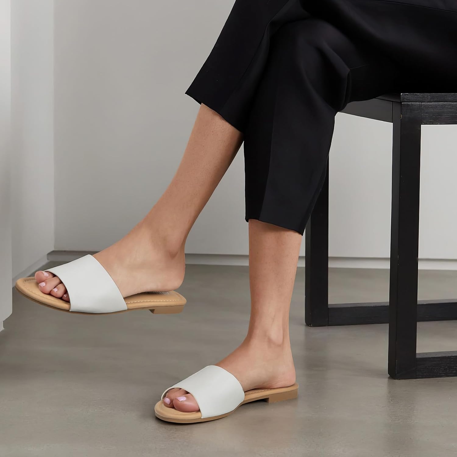 ATHMILE Sandals for Women 2026 One Band Womens Sandals Dressy Open Toe Flats Summer Slides for Casual Party Cute Beach - Image 2