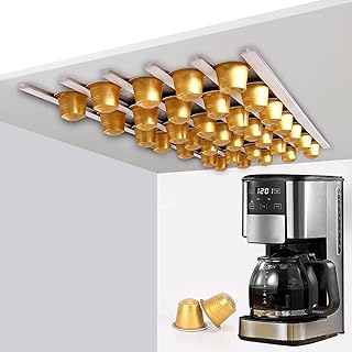 Coffee Pod Holder, K Cup Holders for counter, Coffee pods Storage/Organizer Strip,Coffee Pod Holder comes with Extra Adhesives, Vertically or Horizontally Mounted on Walls or Under Cabinets