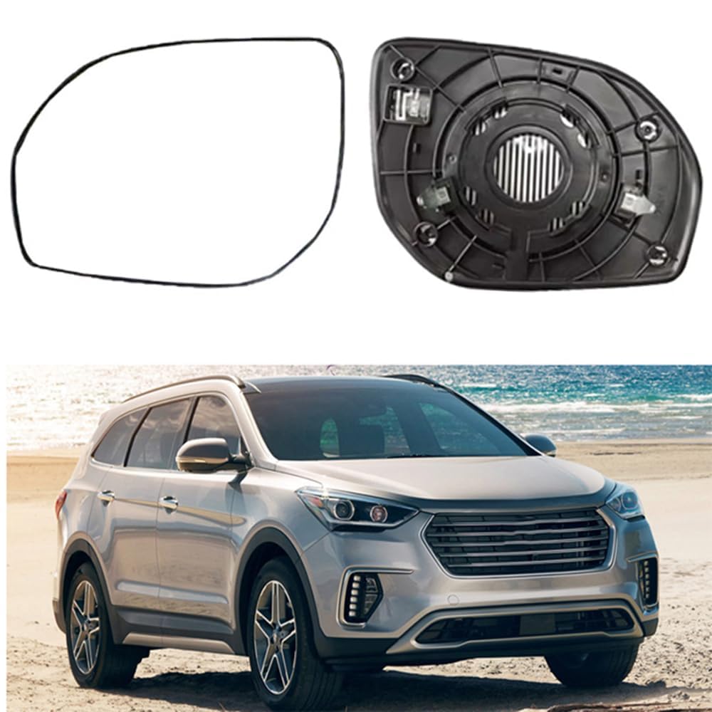para Hyundai Grand Santa Fe XL 2017-2020 Cristal de Espejo Retrovisor Calefactado con Placa Trasera,Right