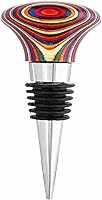 Totally Bamboo Baltique Marrakesh Wine Bottle Stopper - Multicolor Leak-Proof Reusable Saver for Fresh Wine