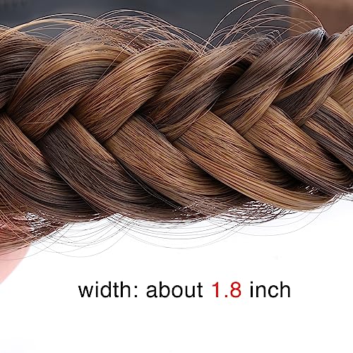 BOBIYA Wide Braided Headband with Teeth Braid Headbands With Teeth for Women Braided Hair Headbands with Tooth (Chocolate Toast) - Image 2