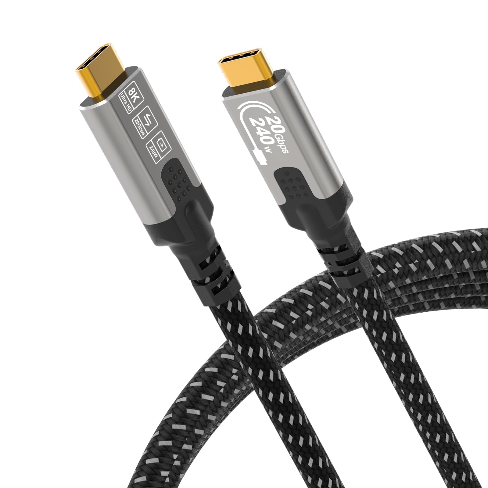 CABLAPTOP cavo usb c 2 metri,Cavo USB C 3.2 Gen2x2,20Gbps Cavo Dati USB Type C,Cavo USB C a USB C,PD3.1 240W 48V/5A, Cavo Video 8K@30Hz/4K@144Hz per MacBook Pro, iPad Pro, Dock, PSSD, Monitor