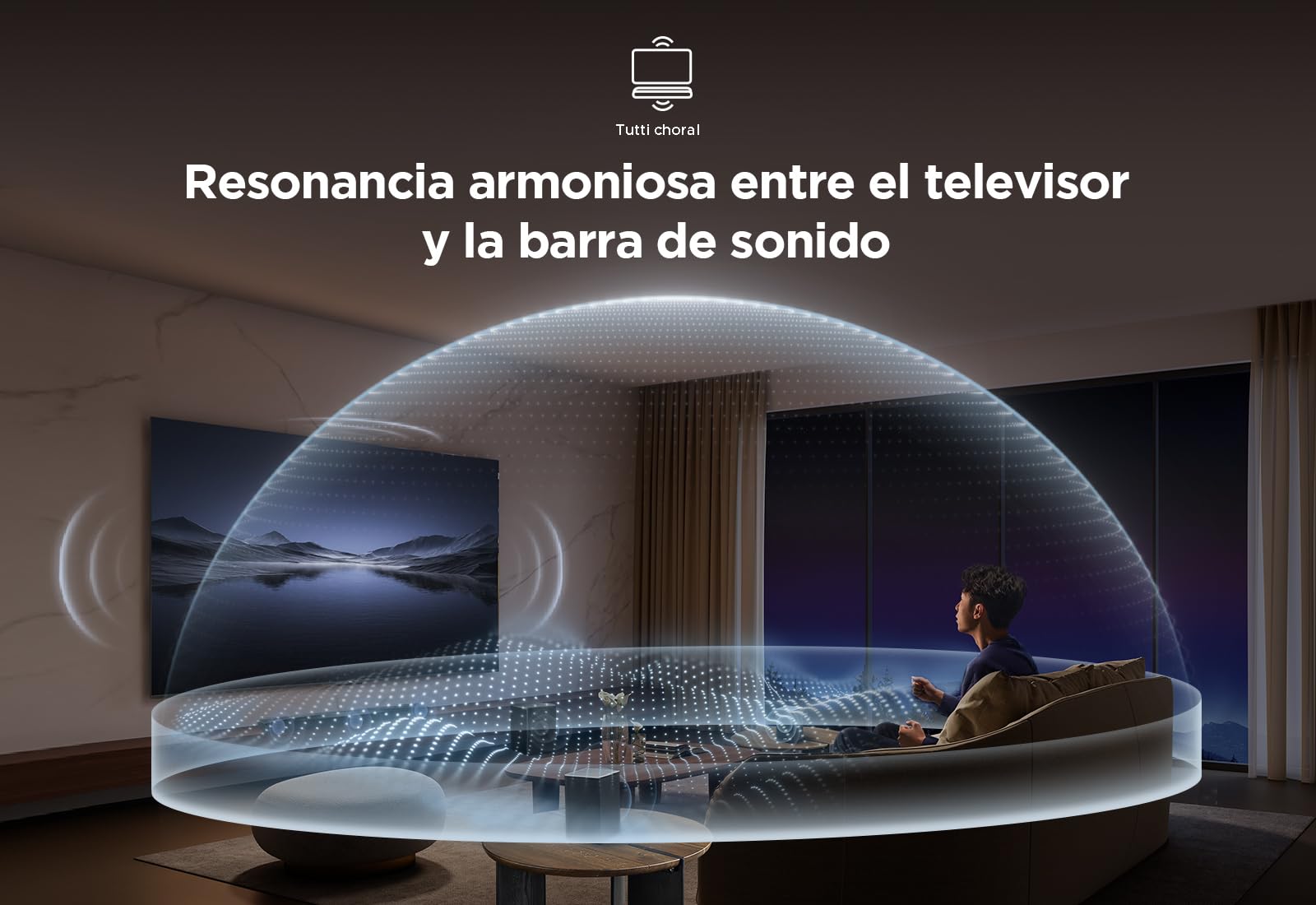 TCL Q85H Barra de Sonido 7.1.4, 860W, Subwoofer y Altavoces Traseros Inalámbricos, Dolby Atmos, DTS Virtual:X, Ray Danz, HDMI eARC, AirPlay 2, Tutti Choral