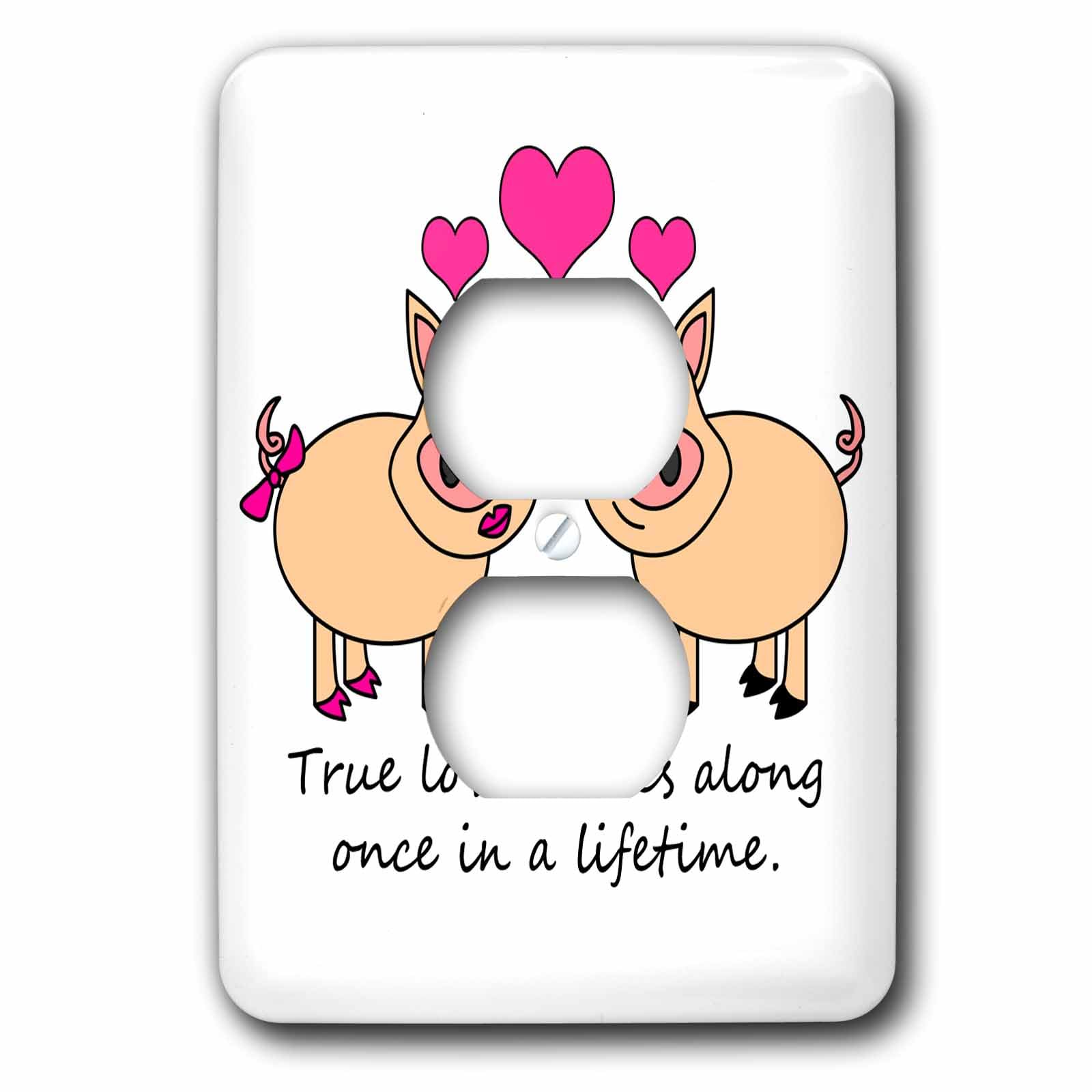 Prise de courant ennuyeuse ? Personnalisez vos murs avec la plaque cochon Love 3dRose