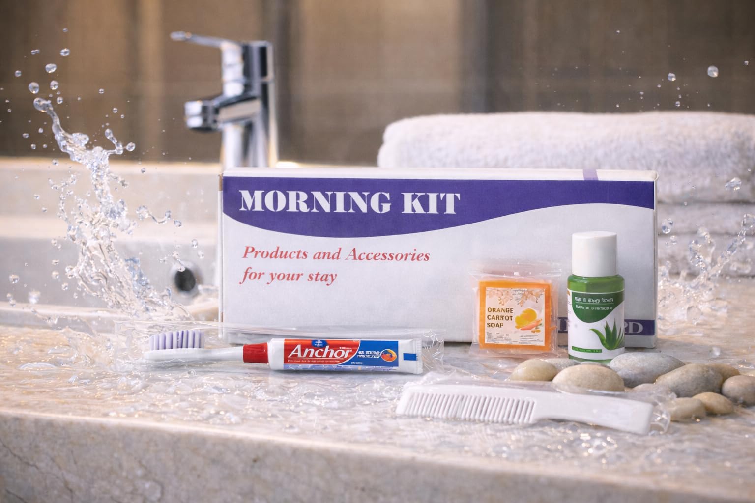 Sevenhills 50 Sets Morning Kit – Guest Toiletry Kit with Toothbrush, Toothpaste, Soap 15g, Hair & Body Wash 20ml, Comb – Hotel Guest Room Amenities, Wedding Return Gift, Travel Essentials for Airbnb, Hospitals, Resorts, Camps 3