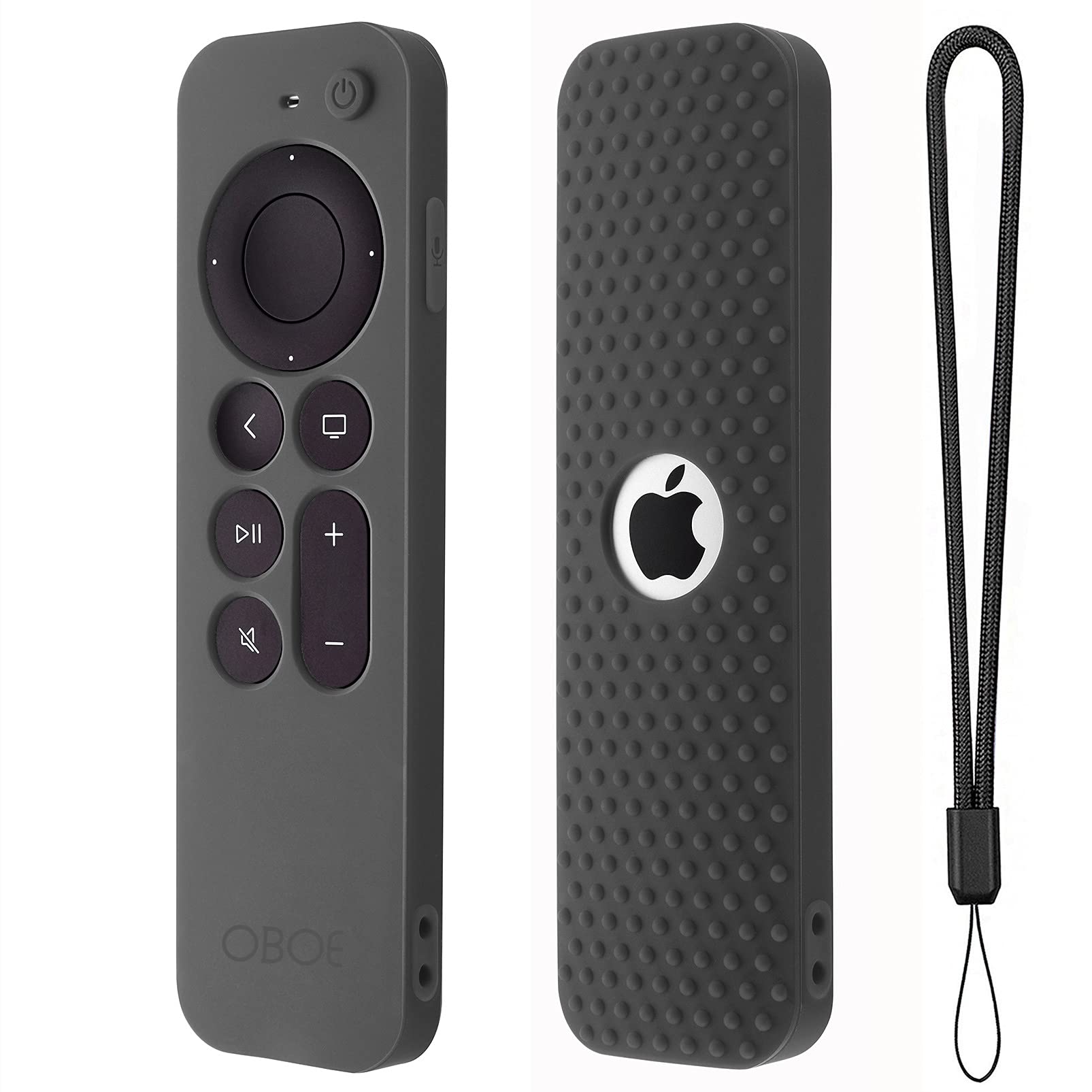 Protective Full Wrap Silicone Case Compatible with New Siri Apple TV 4k 2nd Generation Remote Skin-Friendly Shock Proof Anti-Slip Washable Protective Cover Sleeve (C-Dark Grey)