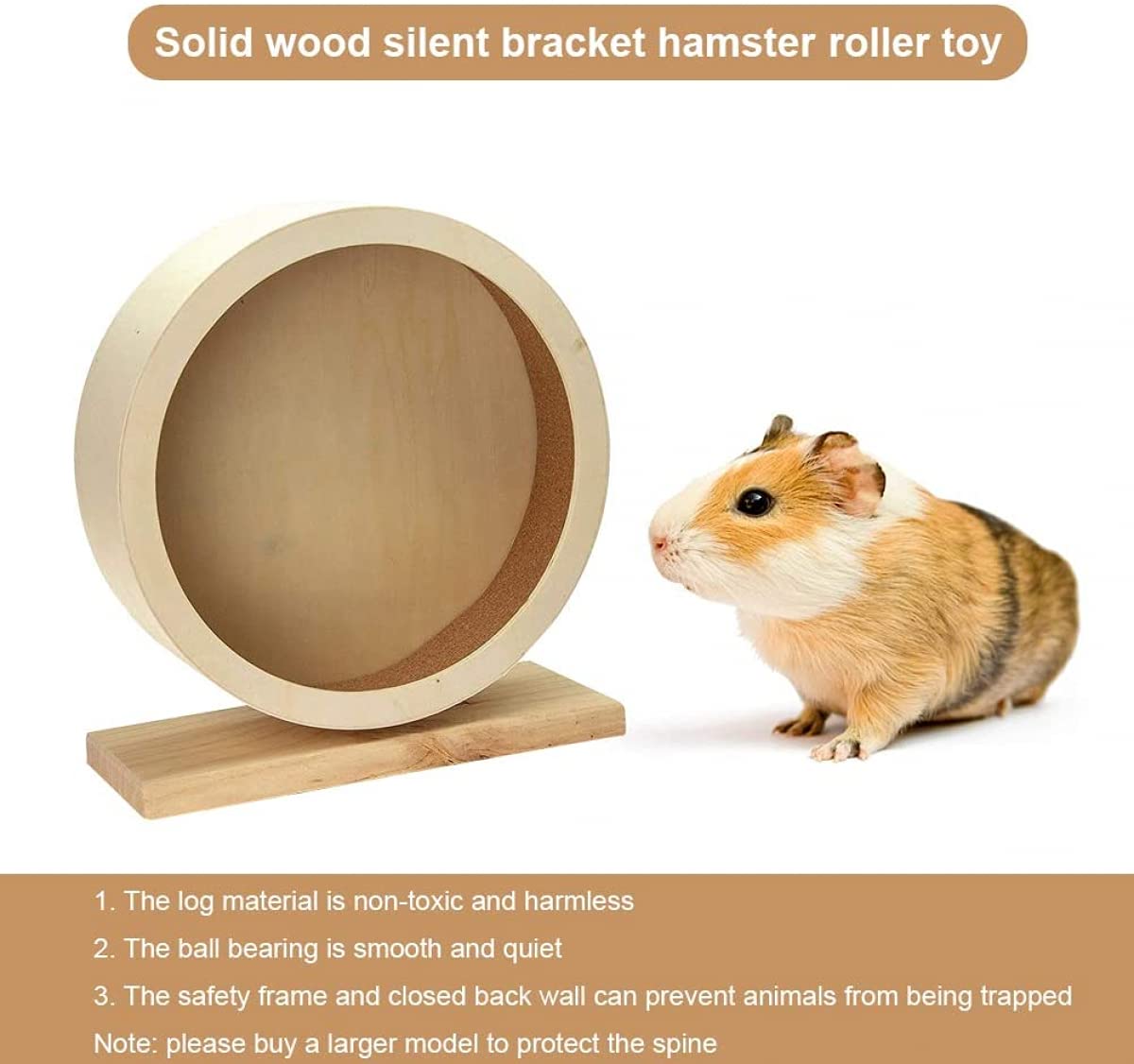 Rueda de ejercicio para hámster, rueda de equilibrio de madera para animales pequeños, rueda de actividad divertida para hámsters, ratones y jerbos