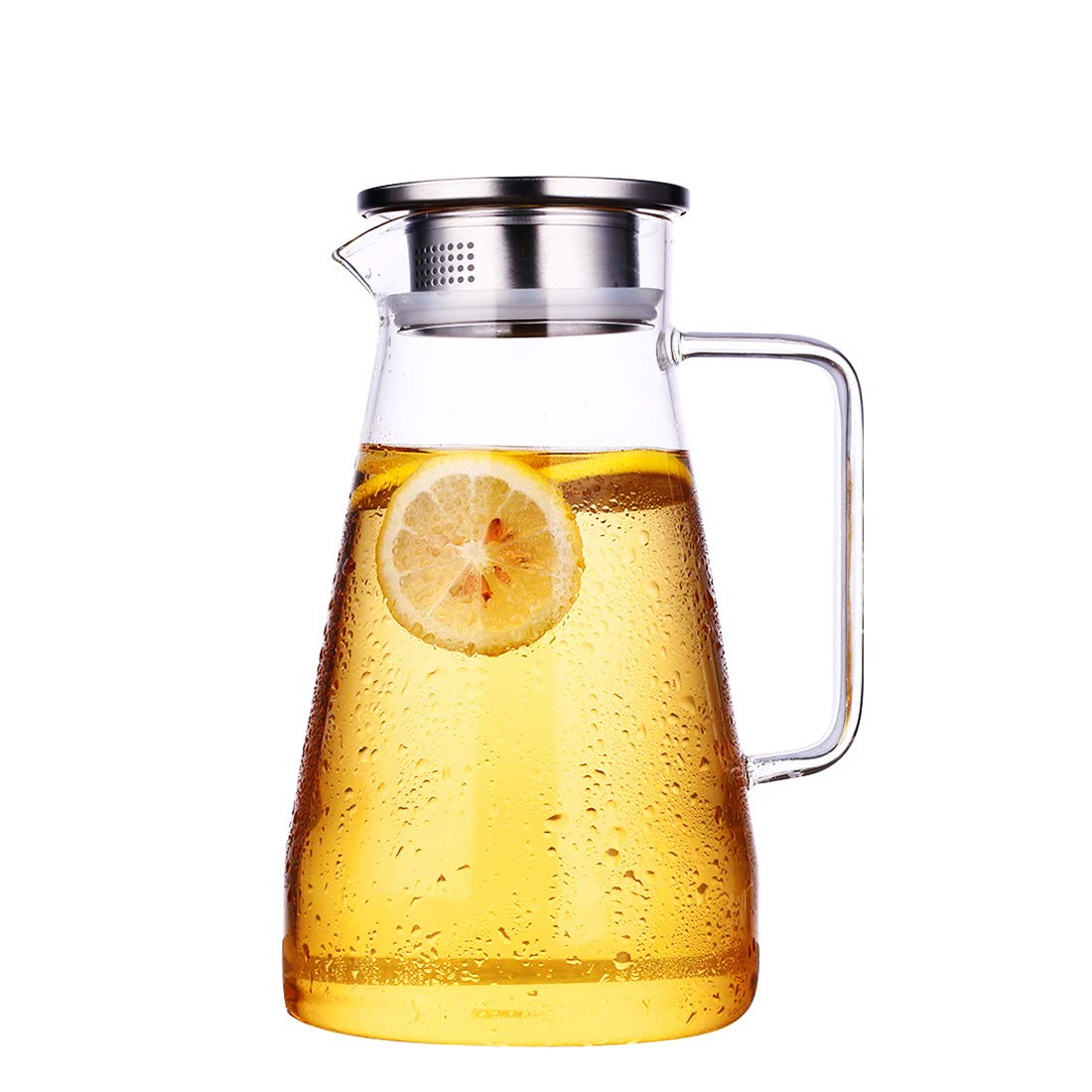 Buy HOLD U FUN 1.8L/63oz Glass Water Carafe Pitcher with Stainless