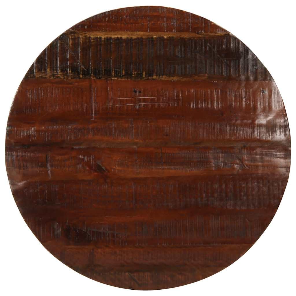 Tavolo rotondo in legno massello recuperato, diametro 70 x 3,8 cm, rustico