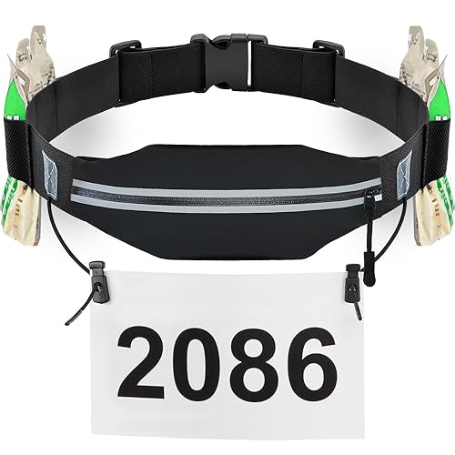 RJ-Sport Triathlon Belt with Pouch - Race Number Bib Holder