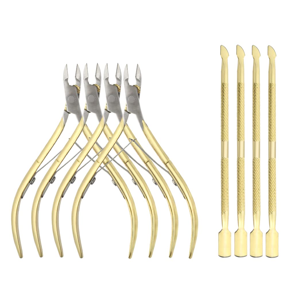 XINMEIWEN 8Pieces Cuticle Trimmer Cuticle Nipper Cuticle Remover Cuticle Cutter with Cuticle Pusher Stainless Steel Cuticle Cutter Clipper Nail Tools