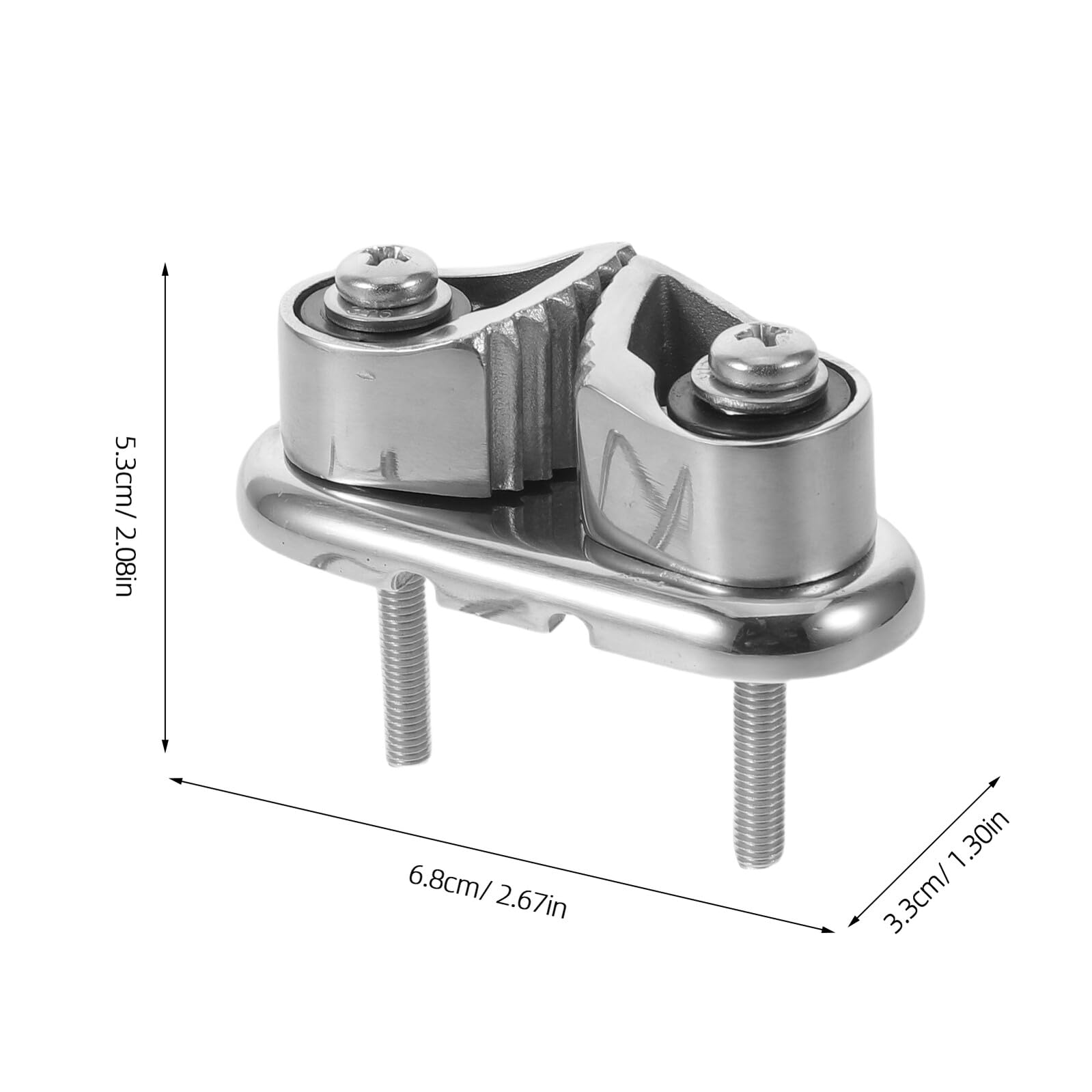 Cabilock Taquet Coinceur de Kayak en Acier Inoxydable avec Pince de Cordage Argenté, Installation Facile et Sécurité Renforcée pour Cordages de Voile et Kayak