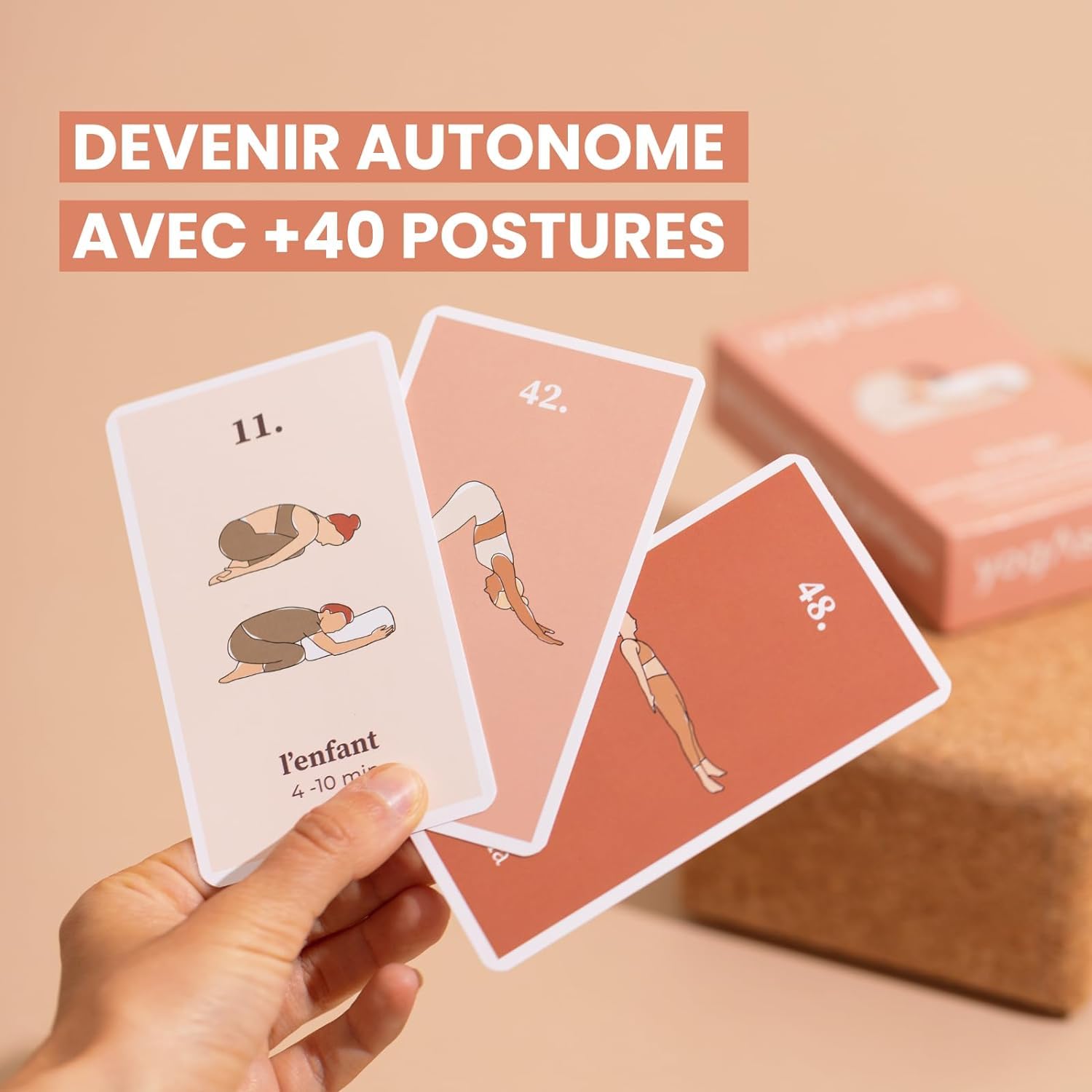 yogAsana Jeu de Carte français - Yin Yoga 80 Cartes - Tous Niveaux - Guide de séquences pour se perfectionner - Illustrations de Postures et durée de Pratique - Bénéfices pour Le Corps et l’Esprit