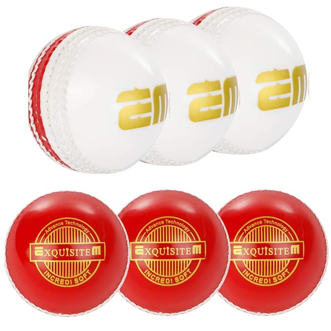 EM Cricket Skill Coaching Balls Incredi Soft Red/White(Pack of 6