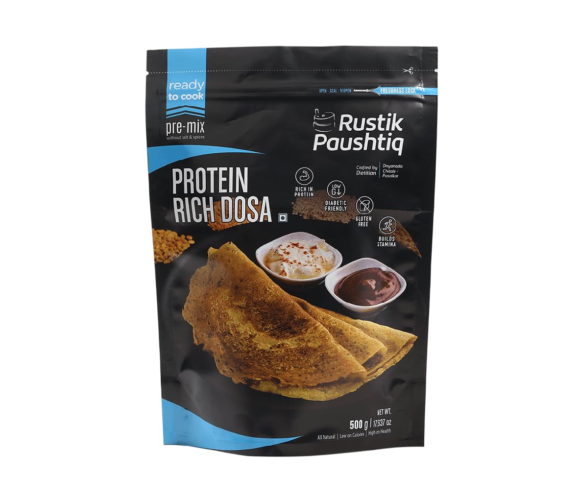 RUSTIK PAUSHTIQ Protein Rich Dosa 500gm (Single Pack) | Ready to Cook Food | Natural Ingredient | No-Added Colors and Preservatives-image-28