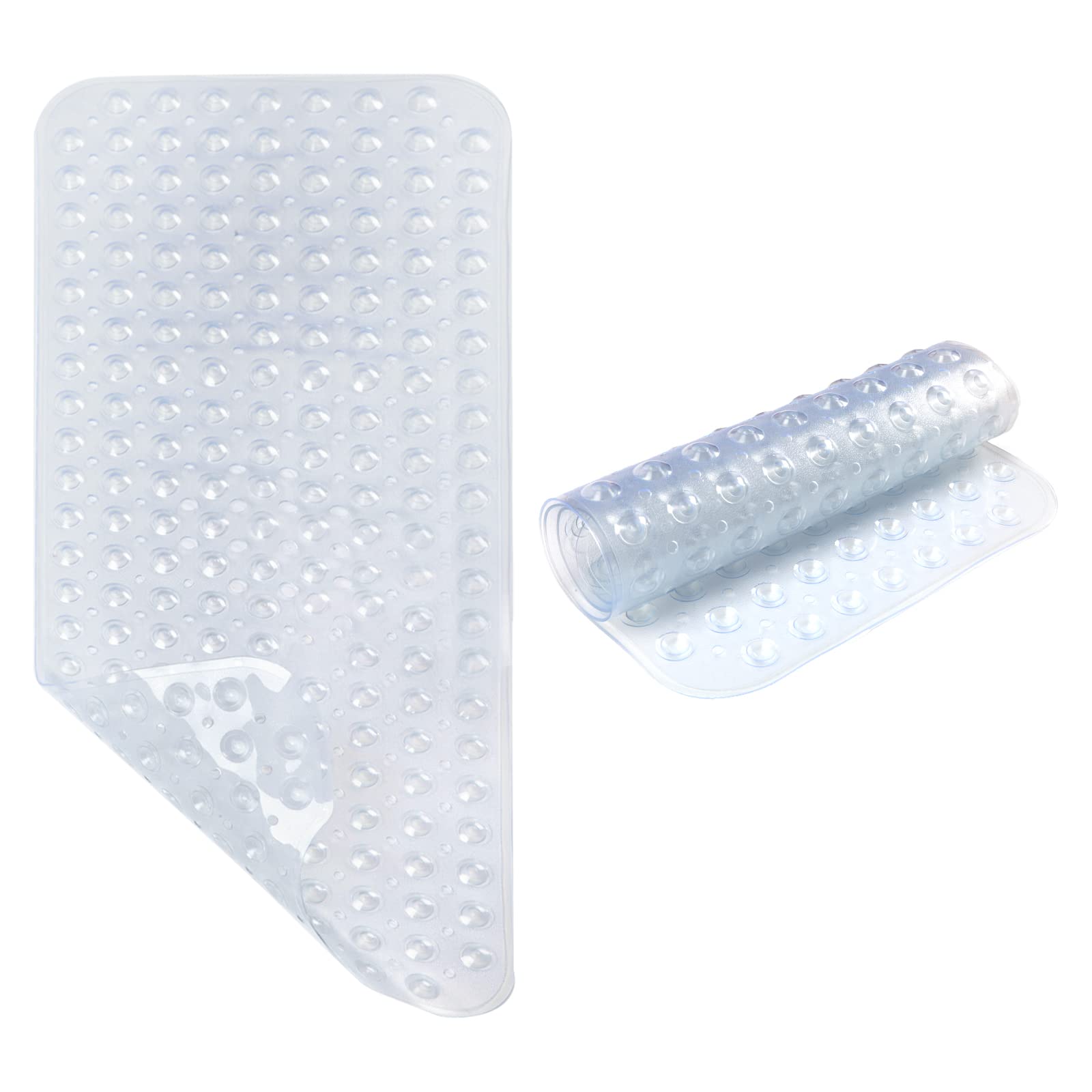 Idyfodol Large Clear Shower Mat Non Slip Anti Mould With Suction Cup Pvc Machine Washable Bath Mats For Inside Outside (Pvc, ) - 40 * 100 Cm