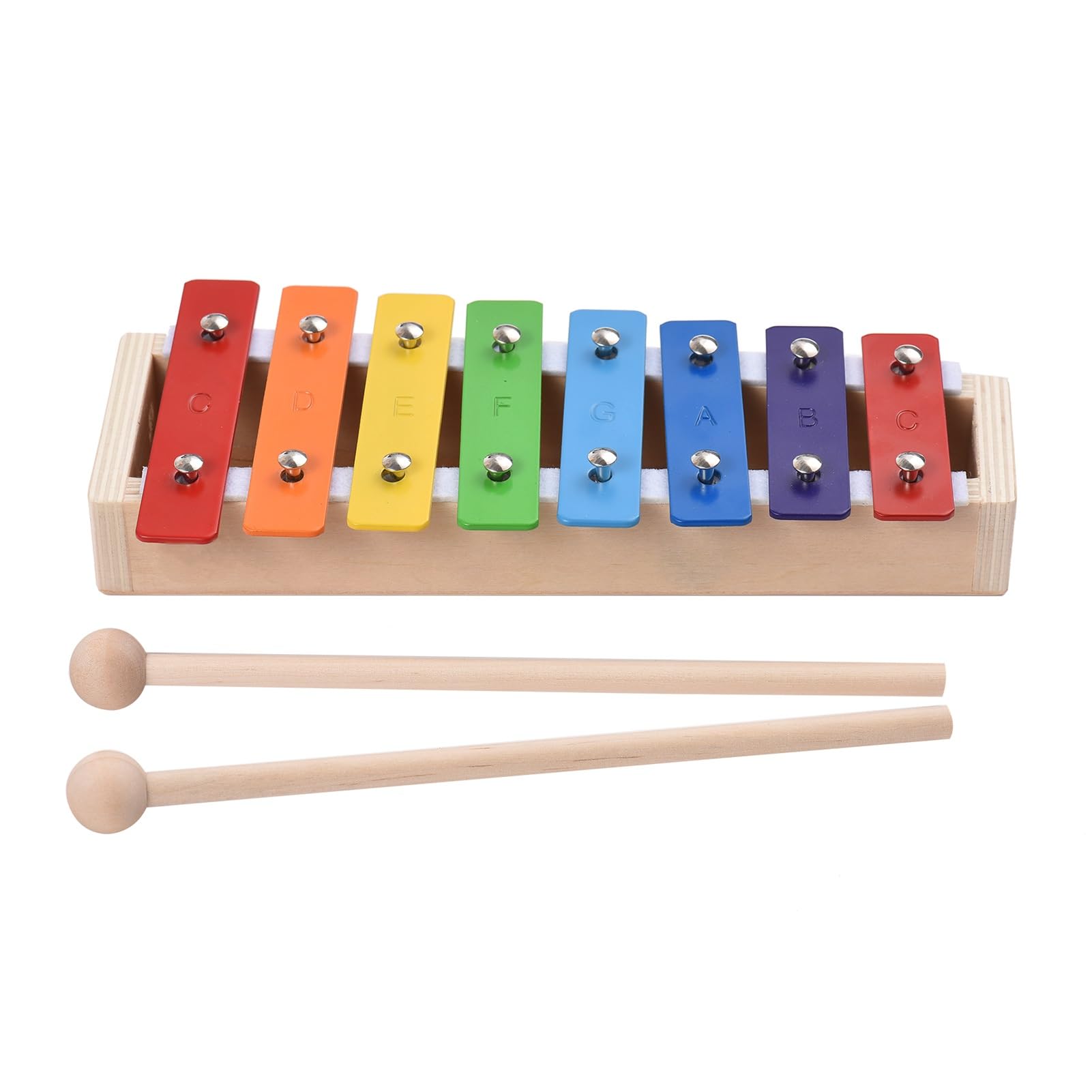 xilofono ​Legno Glockenspiel Xilofono A 8 Tasti di Dimensioni Compatte con Mazze in Legno, Strumento Musicale A Percussione (Color : 2 Mallets)