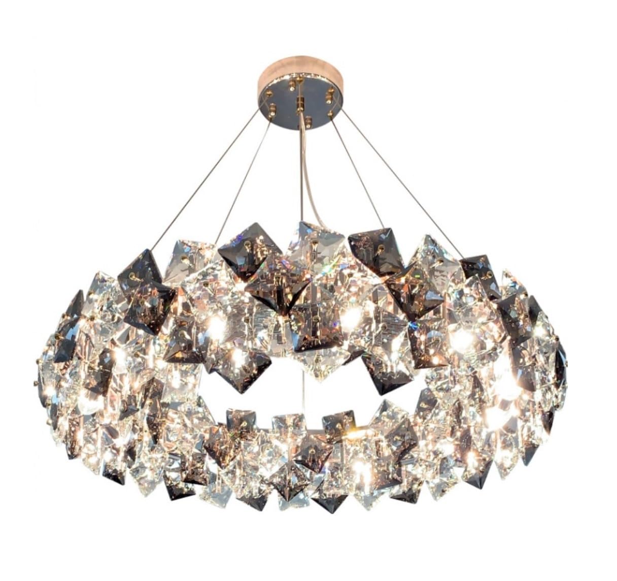 CVdrtyED Kitchen Chandeliers Ceiling Light Crystal Chandelier Modern Luxury Metal Ceiling Light Round Gold Pendant for Living Room Bedroom Restaurant Hanging Lamp(50cm)