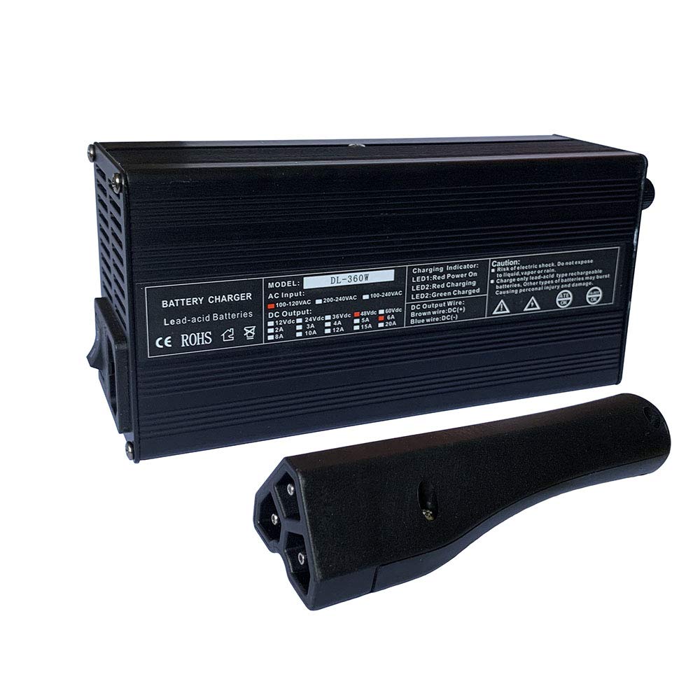 48 Volt 6 Amp Golf Cart Battery Charger for E-Z-GO RXV TXT Powerwise 3-Pin Connector