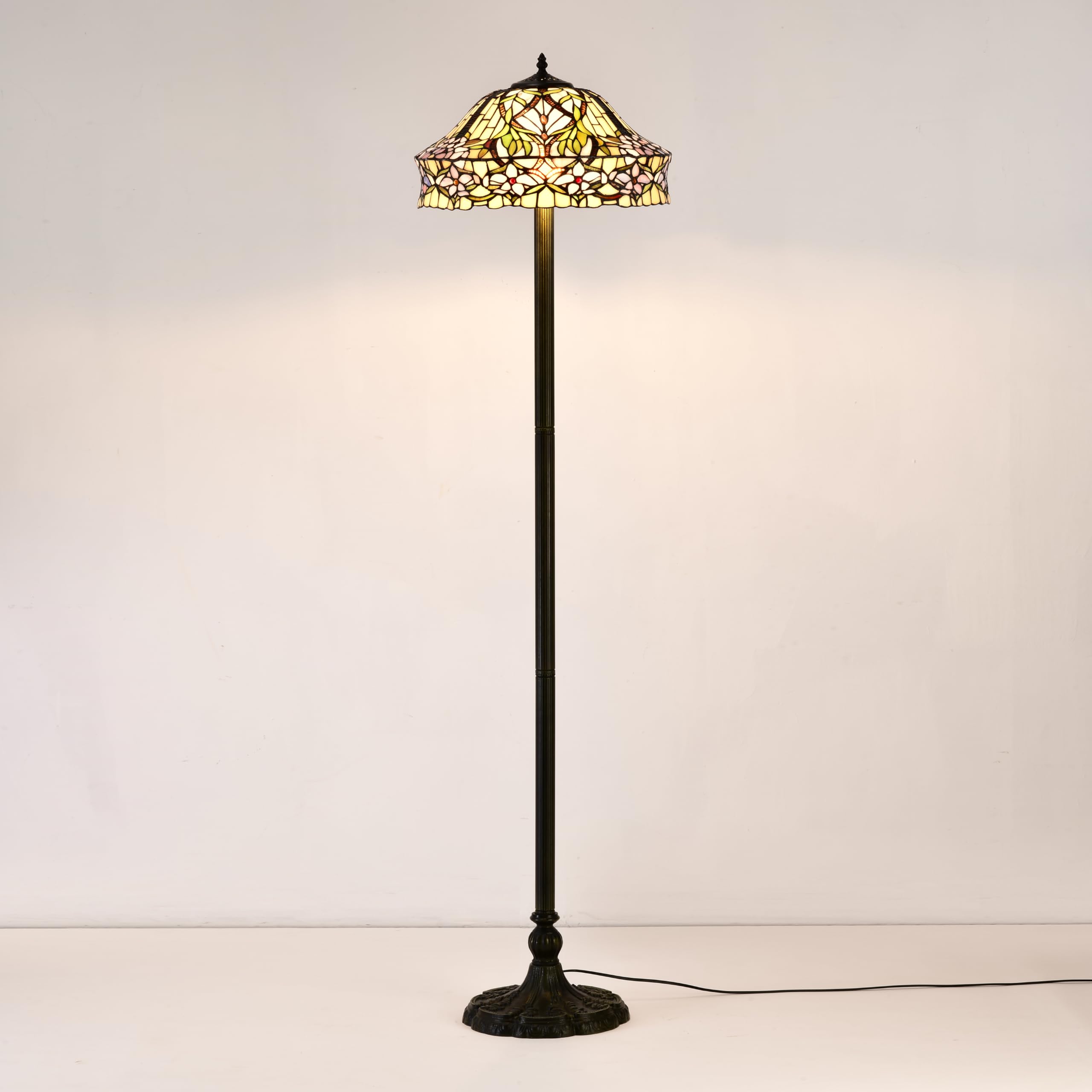 Home Supplies Tiffany Stained Glass handmade Floor Lamps for Living Room, Bedroom, and Lounge (16-Inches, Secret Gardens Tiffany)