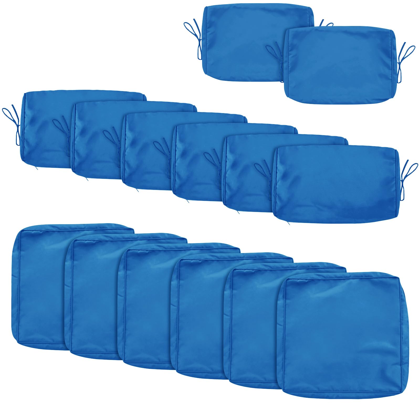 14Pcs Outdoor Cushion Covers Replacement Splashproof UV-Resistant Inelastic Covers with Zippers,25.6x25.6x4inch Patio Cushion, for 7 Pcs Outdoor Patio