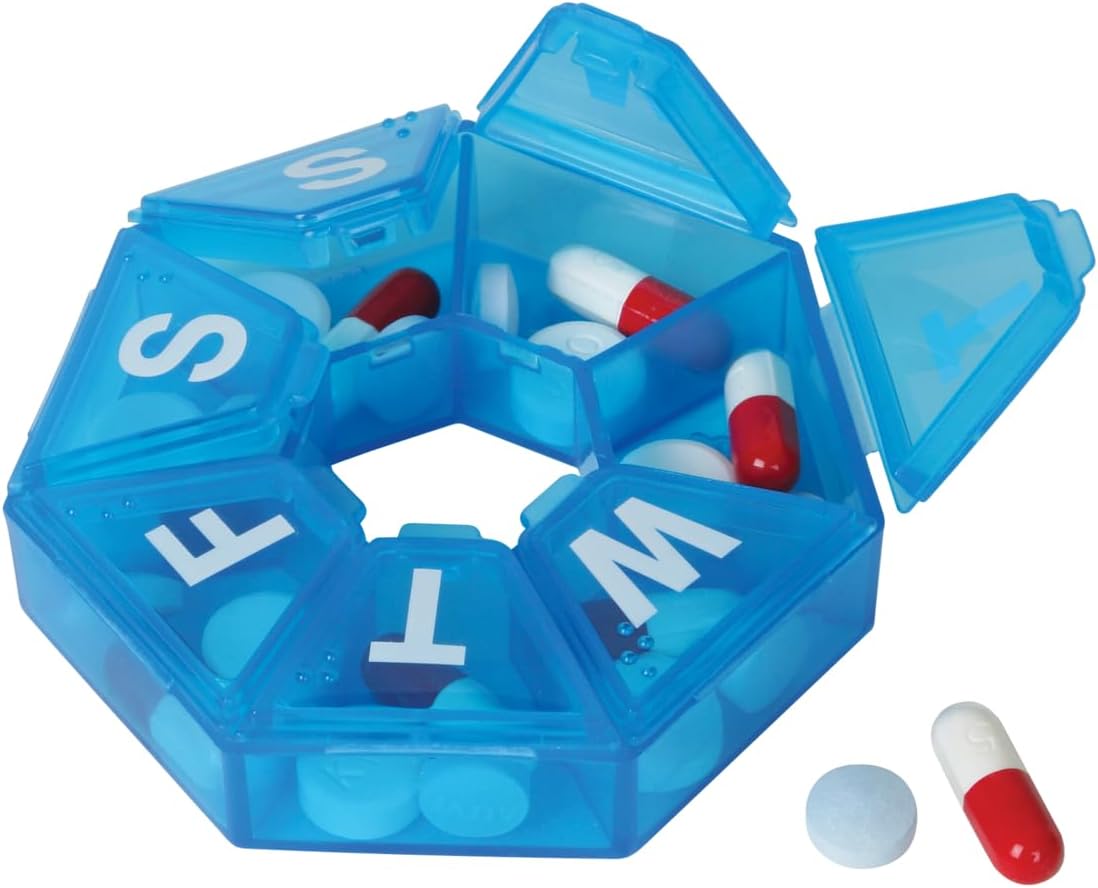 EZY DOSE APOTHECARY 7-SIDED PILL REMINDER-MED (67005-C) 6/72:HK67009