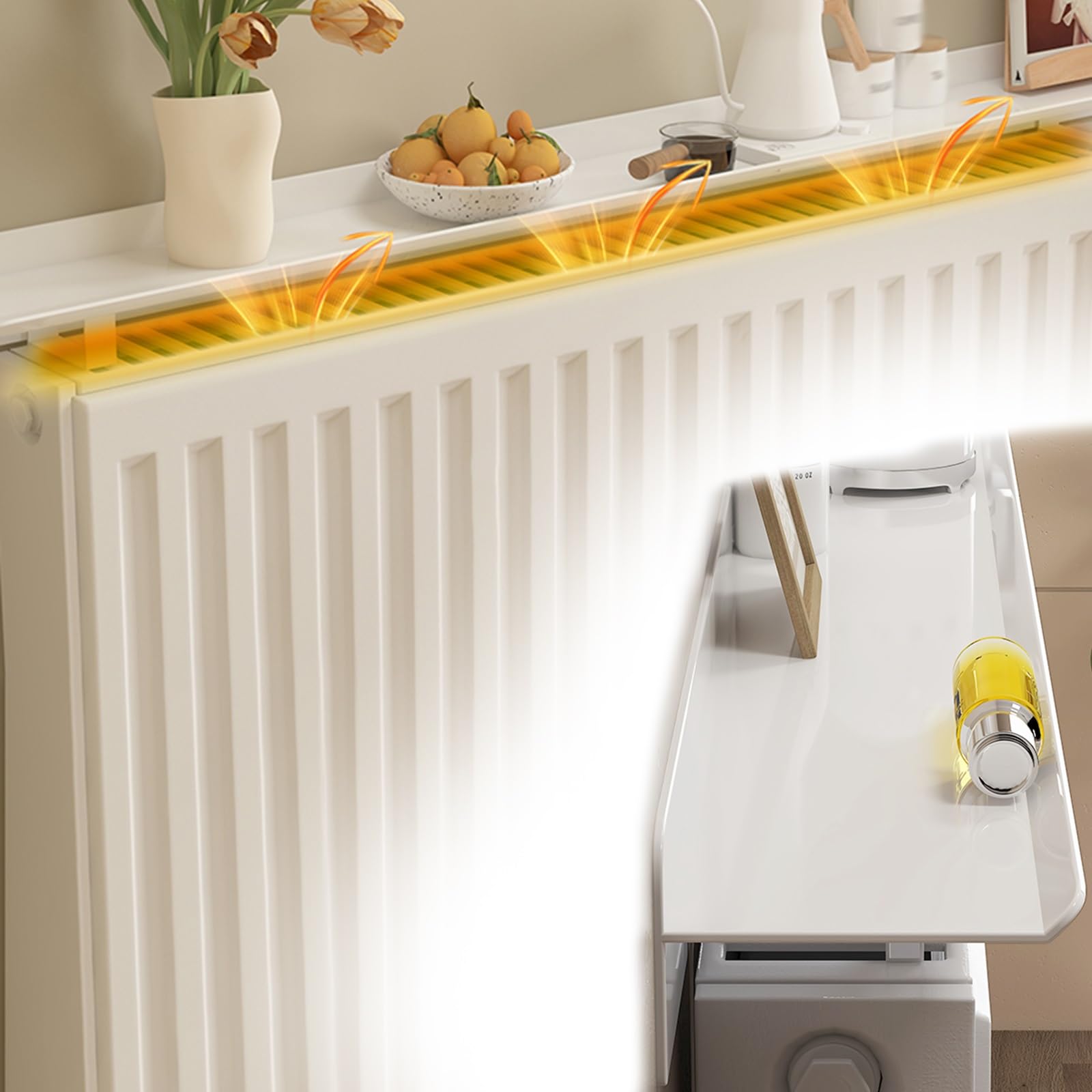 Cache-radiateur blanc en métal 80 cm parfait pour le salon chaleureux