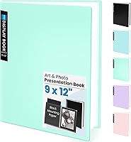 Vista 10 de Sooez Portafolios de arte de 11 x 17 pulgadas, carpeta grande con 30 bolsillos y hojas interiores negras, 60 páginas, libro de presentación de 11 x