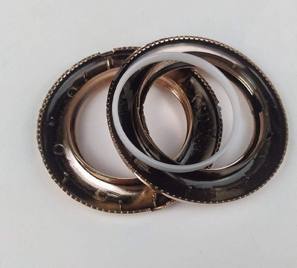 Paquete de 50 anillos de ojales de cortina Anillo romano de bajo ruido a nanoescala, para cortina de ventana, cortina de ducha, cortinas de puerta de vestuario, 43 mm-plata brillante (oro brillante) (