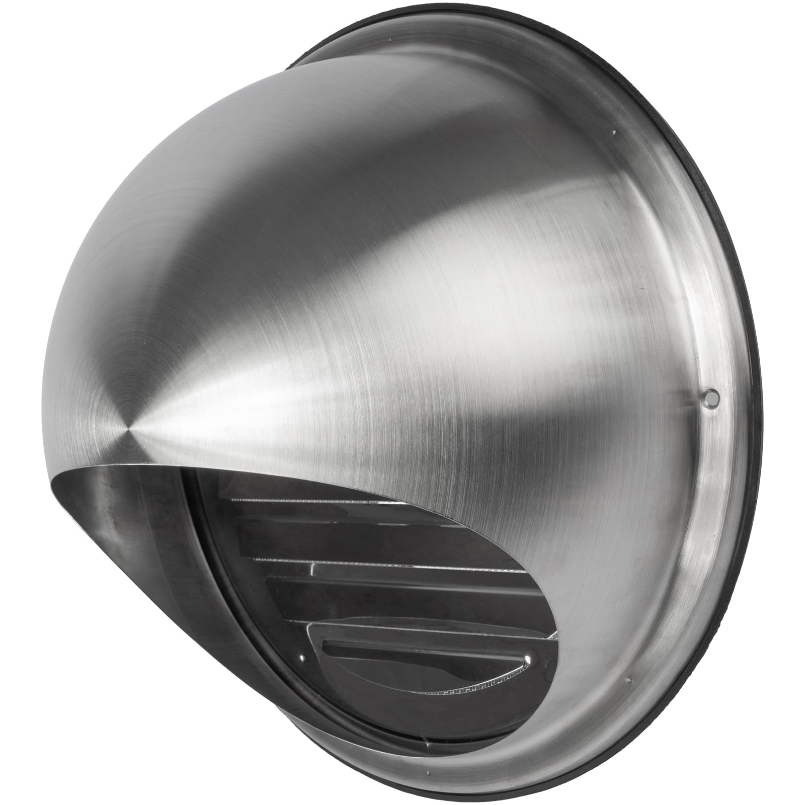 Grille d'aération ronde en acier inoxydable avec persiennes et joint d'étanchéité Vent Systems
