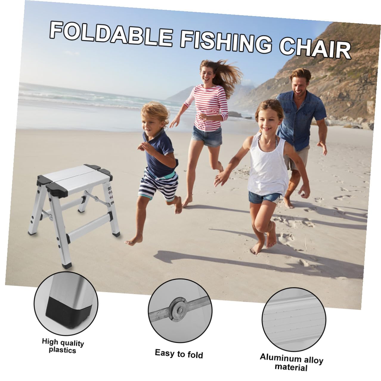 GALPADA Sgabello Pieghevole in Lega di Alluminio Portatile, Sedile da Trekking Leggero e Stabile, Sedia da Pesca Multifunzione per Campeggio e Uso Domestico