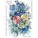Supperb® Temporary Tattoos - Watercolor Blue Flowers Bouquet of Summer Dream