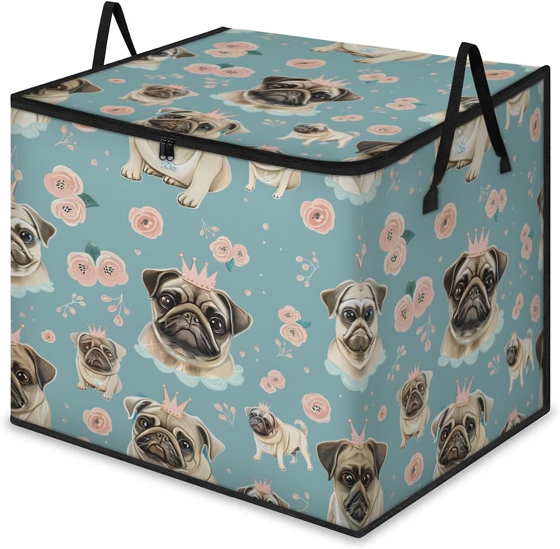 Honeybaby 214L Extra Large Comforter Storage Bag Love Butterfly Storage Totes with Lids Waterproof Closet Organizer Folding Blanket Storage Bags for Clothes Bedding Pillows