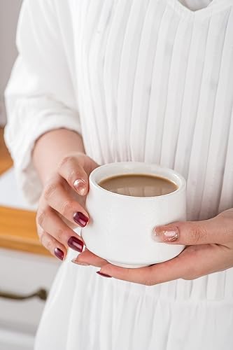 Miniatura 8 de SYJAN HOME Juego de tazas de té de cerámica, tazas de café pequeñas de 6.5 onzas para capuchino, café con leche, tazas de té sin mango, tazas de