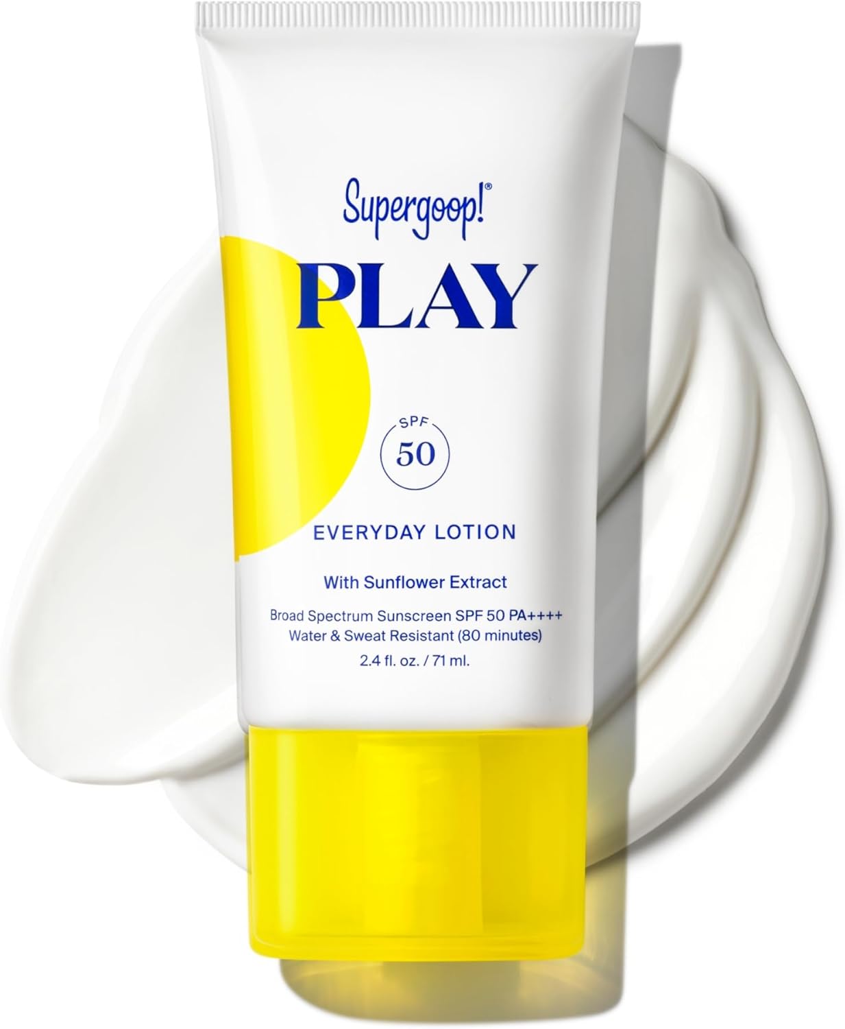 Supergoop! PLAY Everyday SPF 50 Lotion, 2,4 oz – Reef-Safe, Broad Spectrum Zonnescherm voor de gevoelige huid – Water- en zweetbestendig Body & Face Zonnebrandcrème – Schone ingrediënten – Geweldig