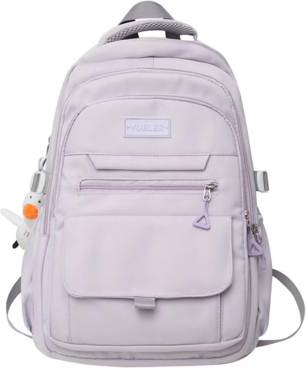 Student Backpack for Teen Girls Boys Preppy Elementary Middle School College Bookbags Cute Aesthetic Trendy Daypack (White)