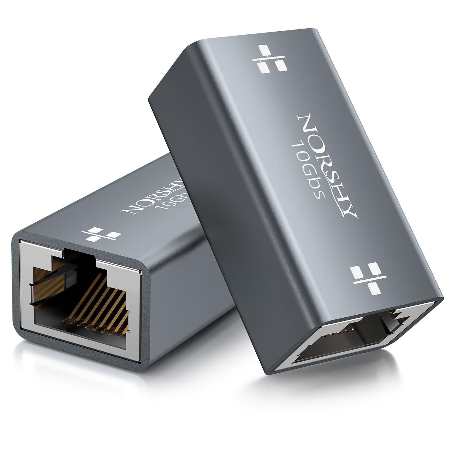 RJ45 Kupplung LAN Kabel Verlängerung LAN Verbinder 10 Gigabit, Netzwerkkabel Verbinder, RJ45 Koppler, Netzwerk Coupler Kompatibel mit Cat8,Cat7,Cat6,Cat5e,Cat5 (2 Stück)