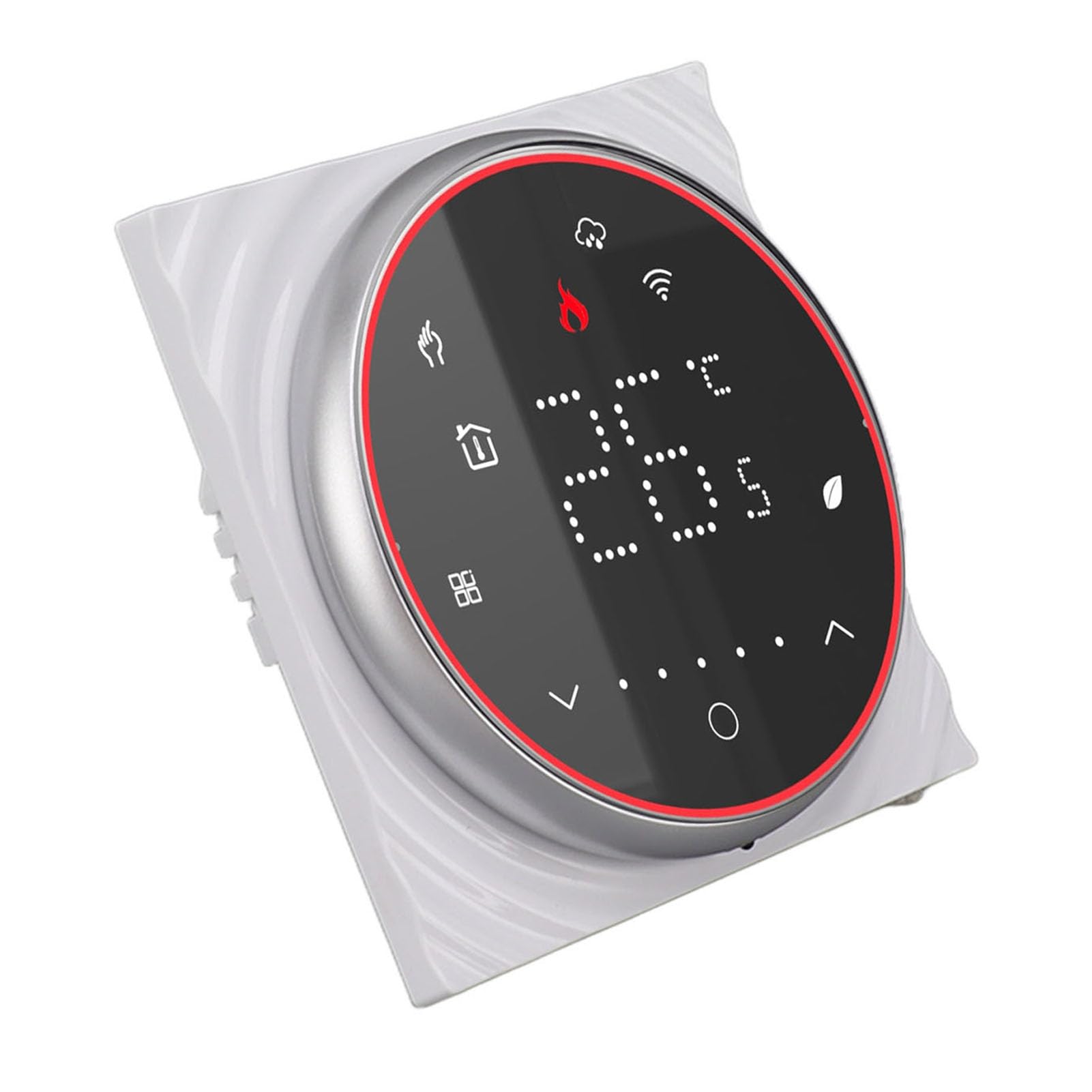 SEAFRONT Termostato Inteligente, Panel Integrado Programable con Pantalla Táctil, Control Preciso de Temperatura para el Hogar y la Oficina (Black)